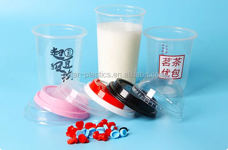 16oz 22oz Heart Shaped Disposable Boba Bubble Tea Cup PP Milk Tea