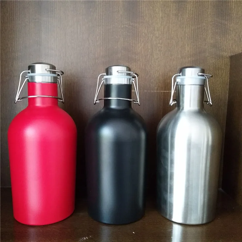 304 Stainless Steel Beer Keg Growler 32oz & 64oz Vacuum Insulated Beer