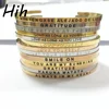 Personalized gold Silver Positive Mantra Bracelet Motivational Quotes Cuff Bracelet Jewelry,Stacking Bangle Women