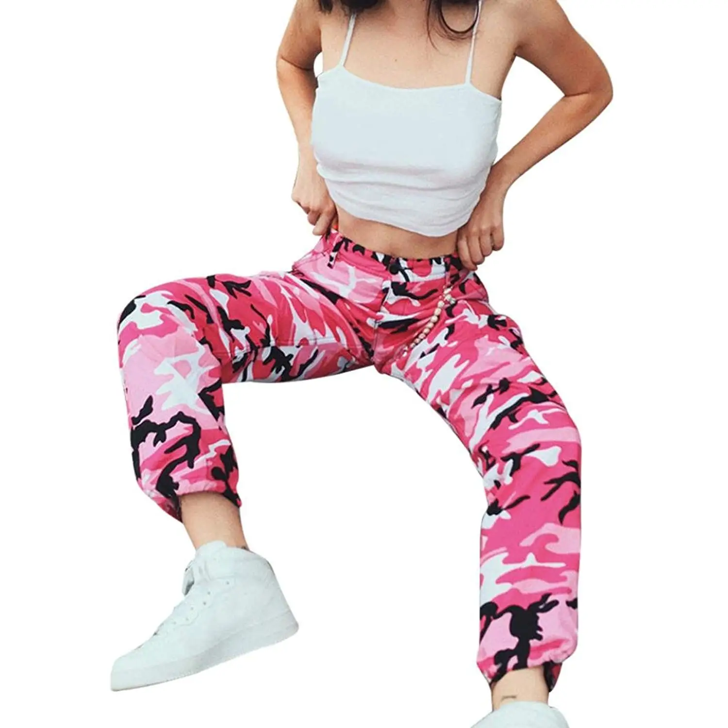 pink camo cargo trousers