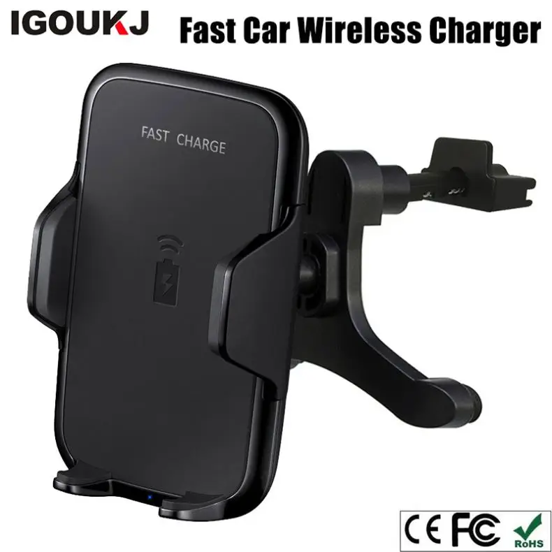 

Free ship Car Air vent Fast qi wireless charger with phone holder for samsung for iphone X 8 usb charge