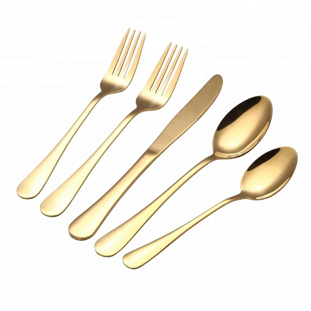 

Gold Silverware Set Stainless Steel Flatware Mirror Polish Cutlery Set Ideal for Home Wedding Tableware Set