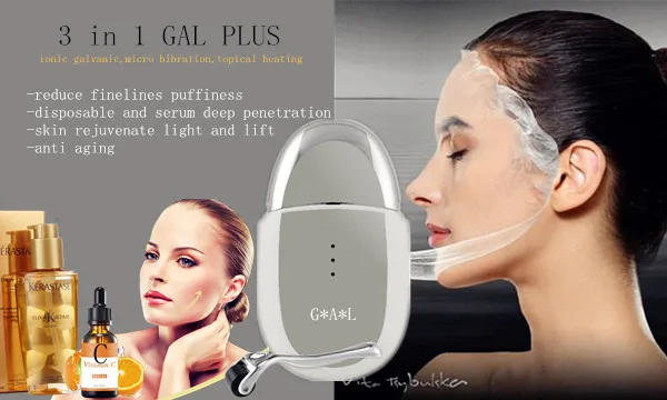 Electroporation Mesoporation anti aging equipment galvanic facial machine for lifting face and deep eye massage