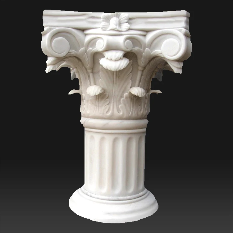 Pillar Antique-White-White Marble Imitation column Faux Marble Pillar Flowers Table 