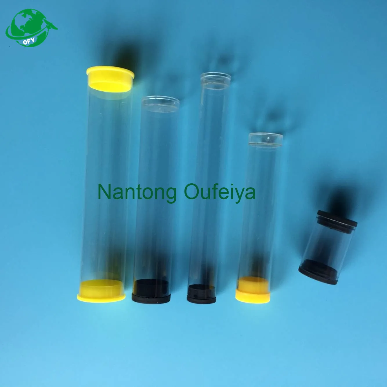 Custom Size Cylinder Shape Clear Plastic Tube With Top Or Bottom Lids