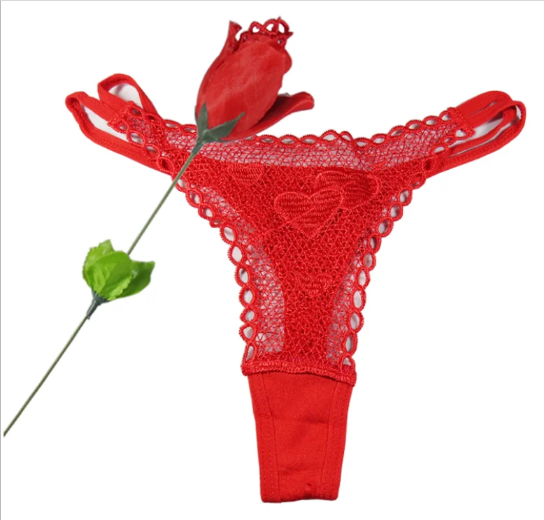 

Valentine's Day Gifts Rose shaped lingerie panties, Red