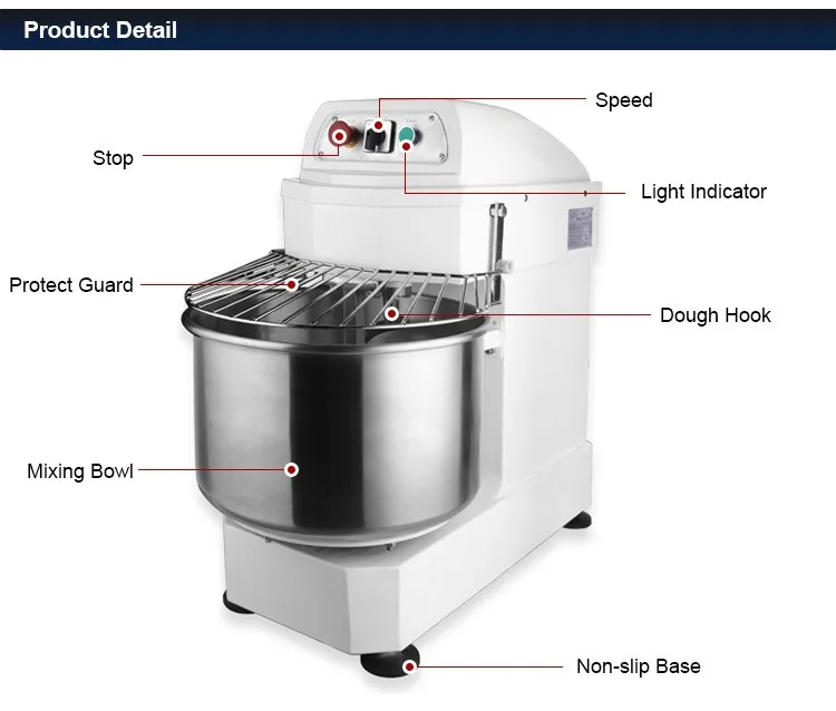 Linkrich HS60 commercial spiral double speed flour biscuit mixers dough machine for sale