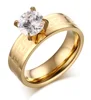 European and American fashion ring wholesale, gold-plated stainless steel wall grain zircon female ring, women jewelry YSS582