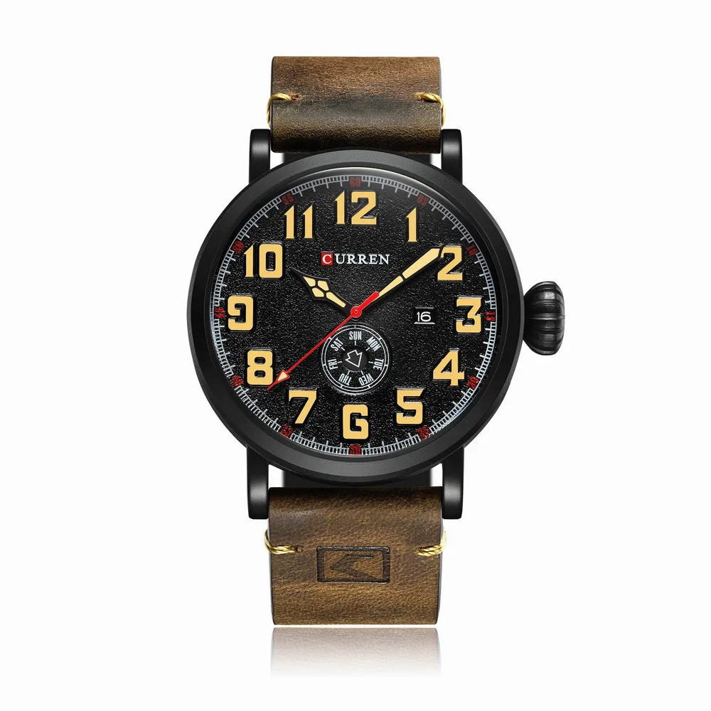 

CURREN 8283 Men Quartz Movement Wristwatches Fashion&Casual Leather Band Alloy Case Auto Date, N/a