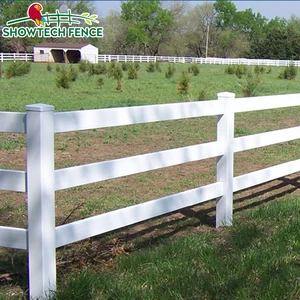 Image of Durable security pvc plastic 3 rails horse cattle fence/filed fence