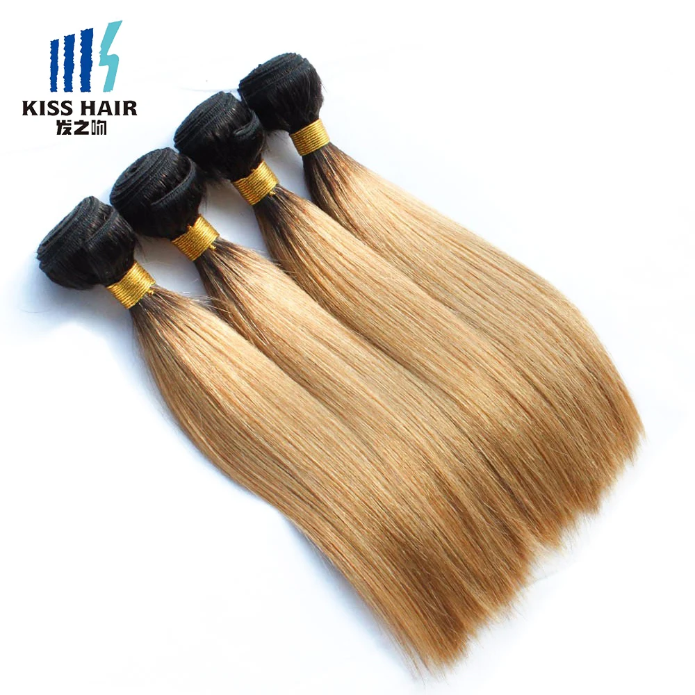 

Kiss hair fashion ombre color T1B 27 Peruvian human hair bundles