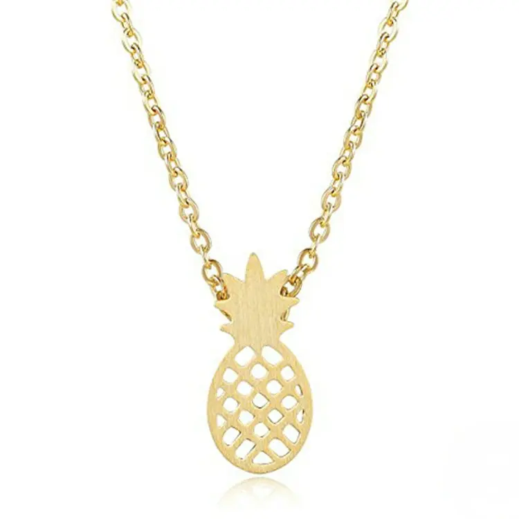 

18K Gold Plated Fruit Pineapple Sterling Silver Charm Necklace, Picture