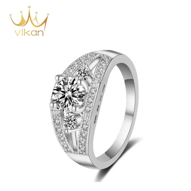 

Luxury engagement ring diamond wedding ring, Rhodium;rose gold