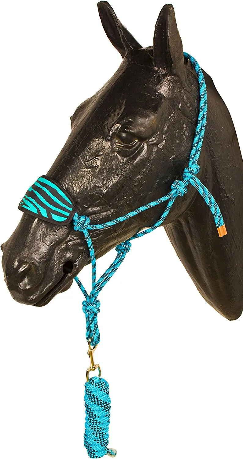 Bronc rope horse halter lead w snap comfort knots trainning natural horsema...