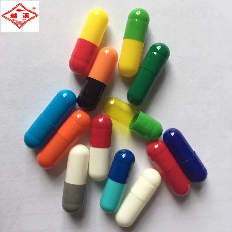 

All Colors Available Colors Hard Empty Capsule Shells 000 Size Pharmaceutical Gelatin ISO9001 HALAL COA Customized YUEXI T/T