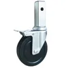Wholesale 125mm square stem trunkle rubber wheel scaffolding caster with brake