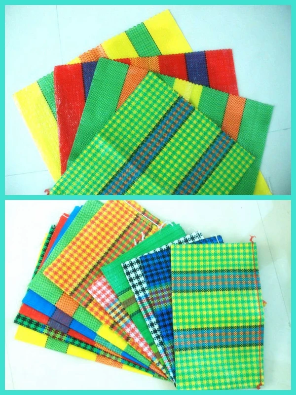 China hotsale laminated pp woven shopping bagcolorful stripe  packing vegetables, friuts export to Africa