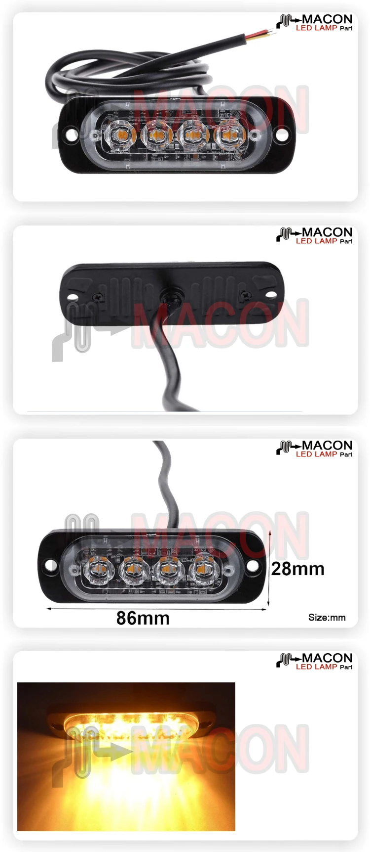 24v Led Warning Light White Warning Light Bar Led For Truck Buy