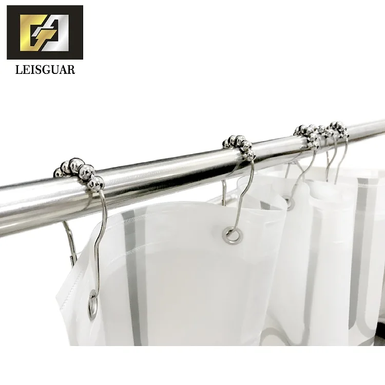 Double Glide Hanging Ring Mental Hooks Hotel Metal Stainless Steel