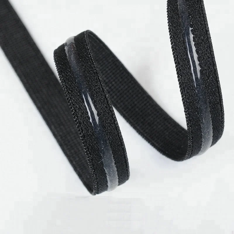 

Black Silicone satin lingerie bra strap stretch sewing elastic 1/2" wide