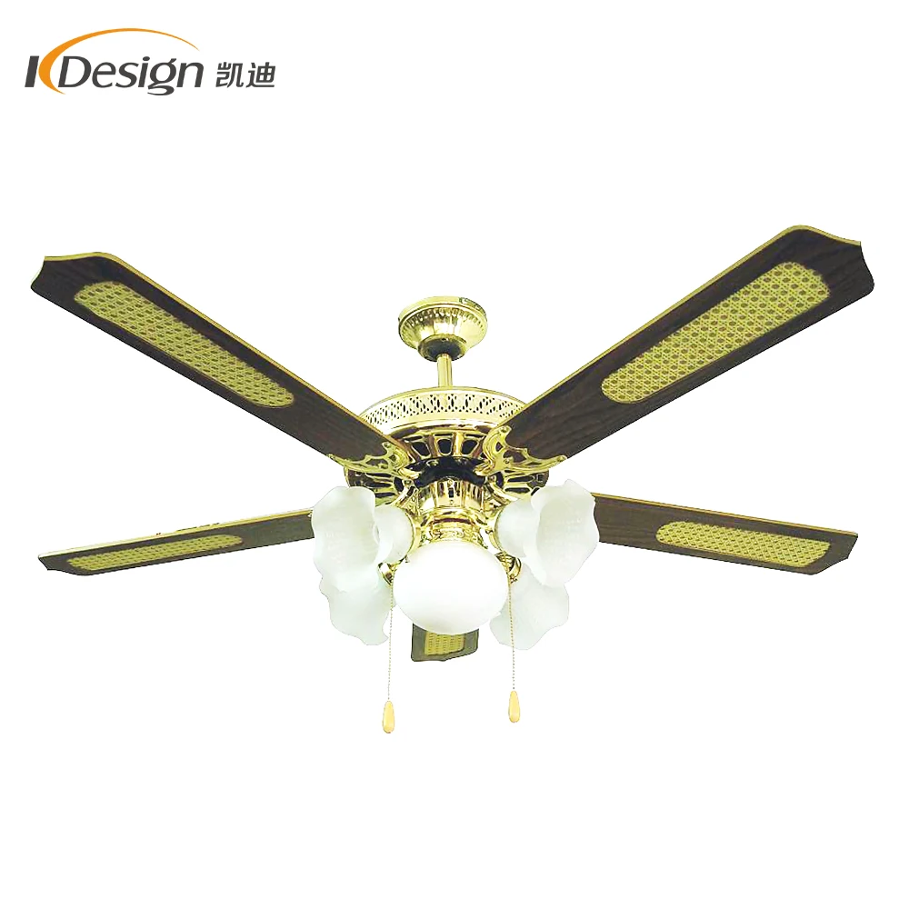 Energy Saving Home Painted 52 Inch Ceiling Fan Lamp 5 Blades 5