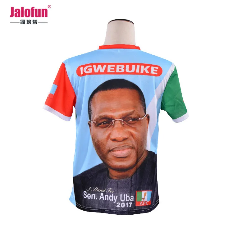 

100 Polyester Campaign Nigeria Election Sublimation T Shirt, Can be customized