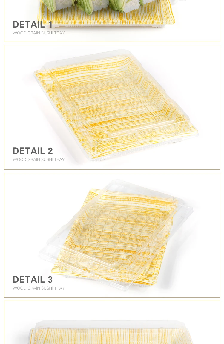 Newest design 10 inch square shape takeaway disposable patisserie sushi packaging tray