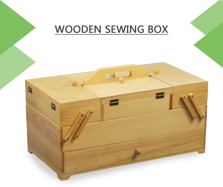 2017 Wooden Sewing Box Household Sewing Kits Accessories Wooden Storage