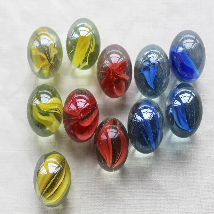 
Supermarket printing play glass marbles ball with 8 petals 