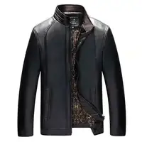 

2019 Hot sale men leather jacket cheap winter fur pu leather jacket men