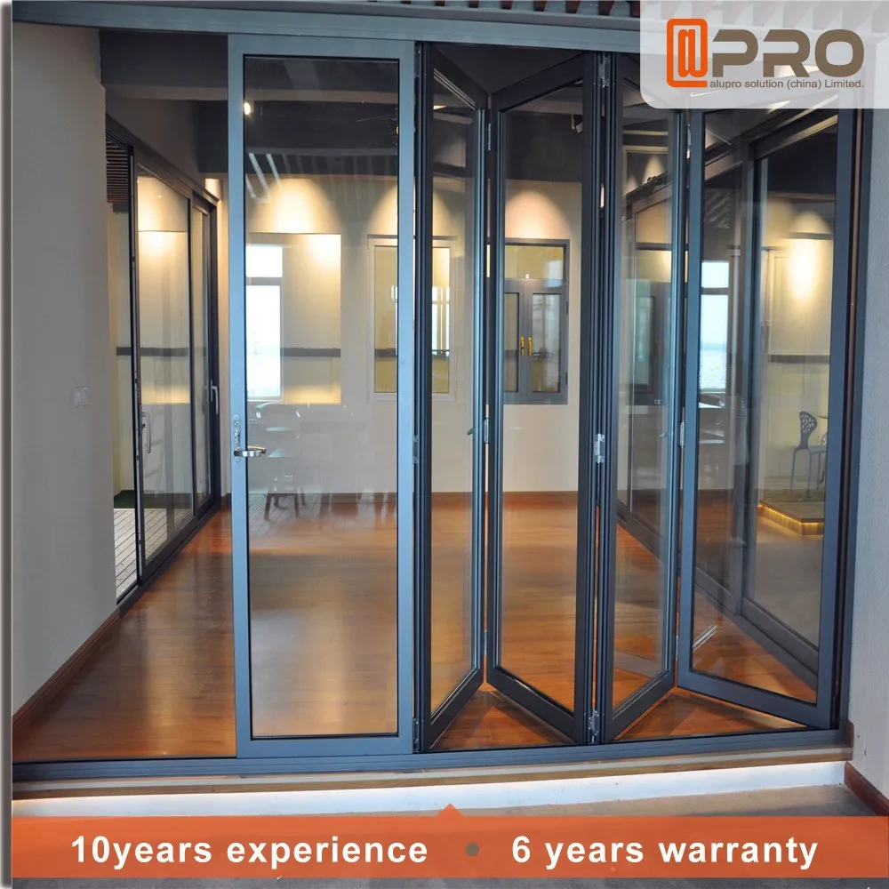 China fabricante corredera puerta plegable puerta de vidrio puertas