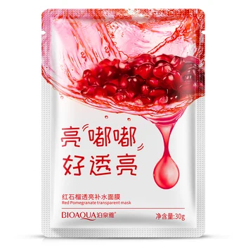 oem bioaqua brighten hydrating red pomegranate facial mask invisible pomegranate sheet mask