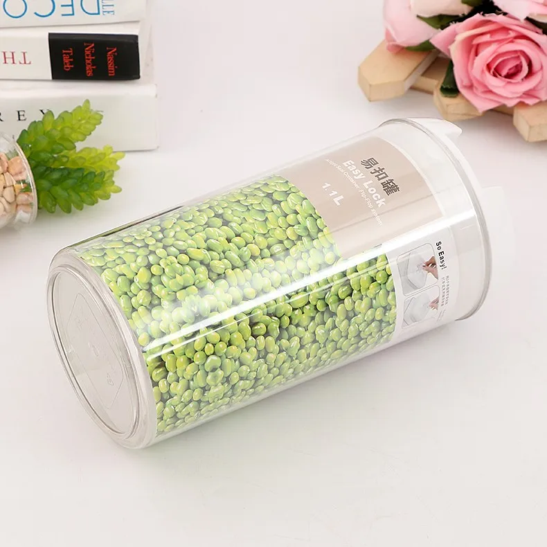 
Factory direct Sale high seal transparent Plastic Airtight 1.1L Round easy lock food containers 