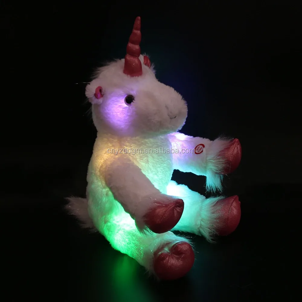 stuffed unicorn with lights