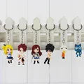 Fairy Tail keychain Figure Model and Retail 6 pcs set Natsu Happy Lucy Gray Elza Fairy