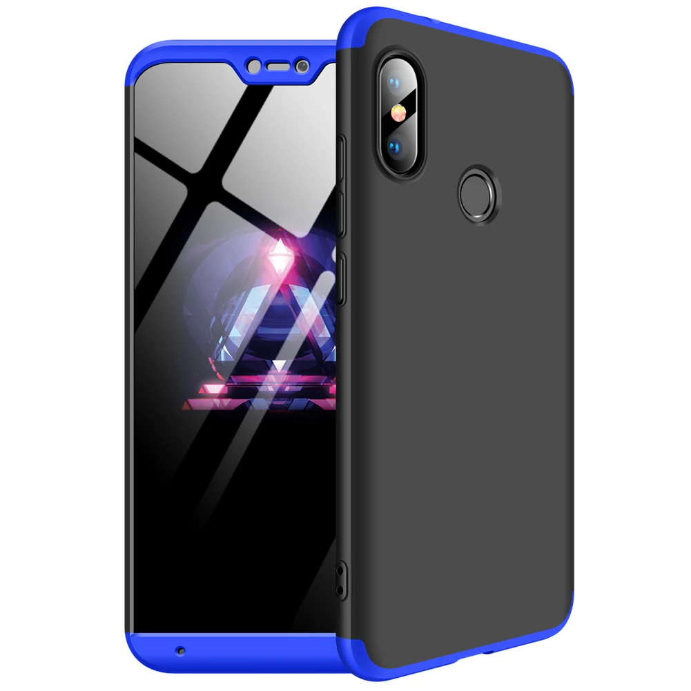 360 cover Removable 3in1 Hard PC Shield Back Cover Case for Xiaomi Redmi 6 Pro