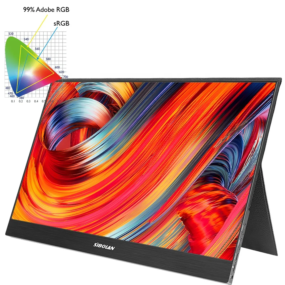 computer monitor gaming 15.6 inch type-c 3840x2160 4k monitor with 12v dc input 100% RGB color 5mm ultra slim