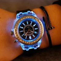 

High Quality Luminous Silicone LED Sport Watches Women Quartz Watch Men Wristwatches glowing Relogio Feminino Relojes