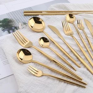 Image of Hot sale & high quality FDA Standard Stainless Steel Cutlery PVD Coating Tableware spoon fork set