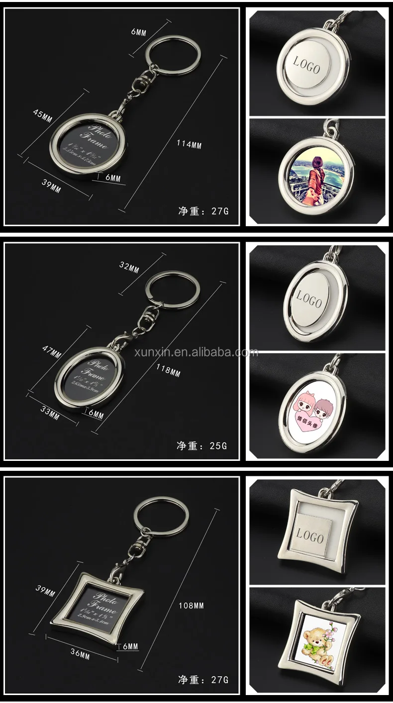 Creative Rhombus Photo Frame Keychain Wedding Photography Promotional