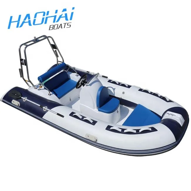 Ce Luxury 12.8ft Fiberglass Inflatable Used Fishing Boats With Outboard