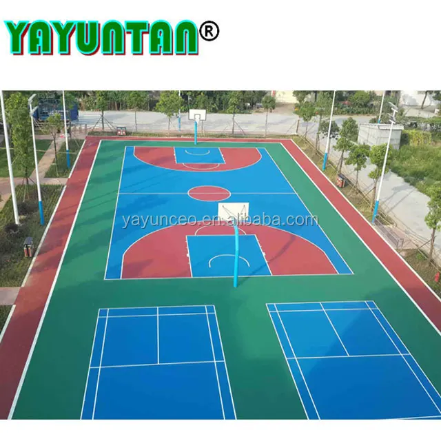 Silicon PU synthetic sport flooring acrylic basketball court coating