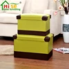 New Printing Storage Stool Faux Leather Home Sundries Storage Ottoman Stool Puffs Seat