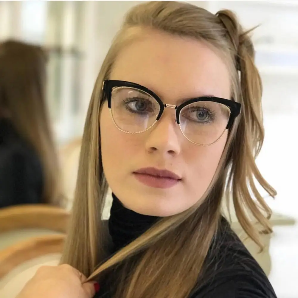 

M711 Fashion Half Frame Specs Eyeglasses Cp Optical Frames For Girls In Spanish