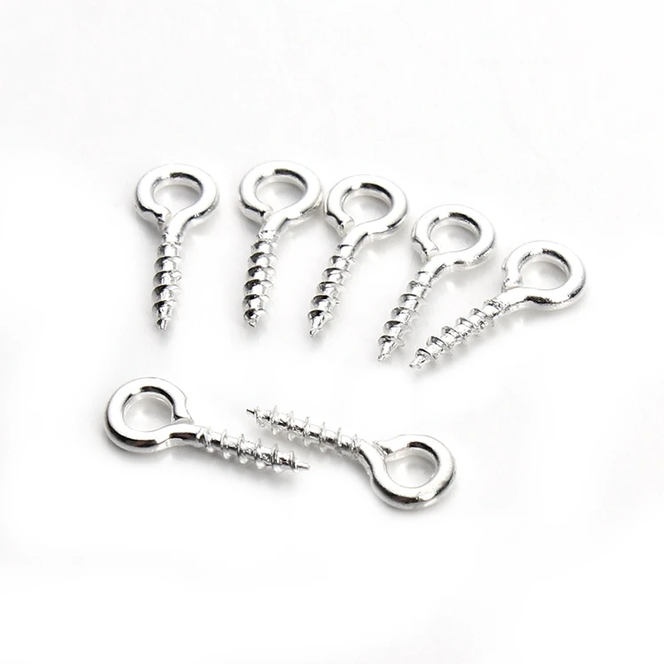 

4x10mm Gold Silver Eyepins Hooks Eyelets Threaded Metal Pendant Clasps Mini Screw Eye Pin For DIY Jewelry Making