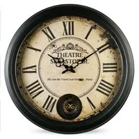 20" and 24" retro vintage iron wall clock decorative antique metal for living room bedroom office use
