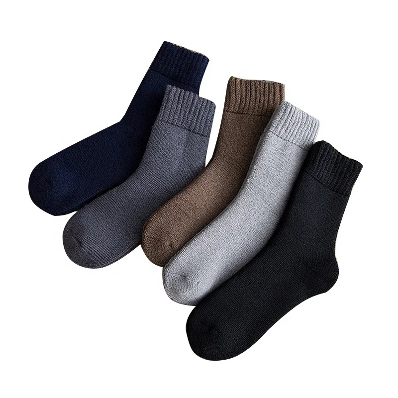 

Thick Warm Terry Socks Wool Pure Color Loose Socks Winter Socks Men, Custom color