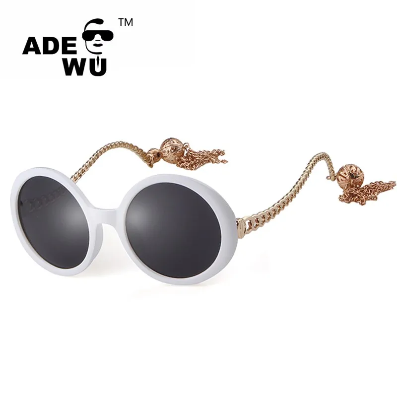 

ADE WU STY69113 Retro Women Round Sunglasses Luxury Brand Designer Oversized Clout Fashion Big Circle 90s Sun Glasses Shades, Any color available