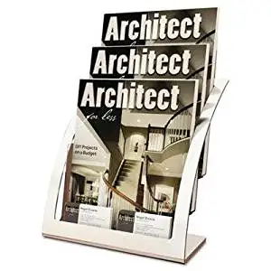 Deflect-O - Three-Tier Magazine Holder 11-1/4W X 6-15/16D X 13-5/16H Silver "Product Category: Desk Accessories & Workspace Organizers/Literature Display Racks & Holders"