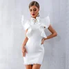 MIGO 2019 new style white cap sleeves elegant space cotton mini exy fashion dress for women party wear A2769